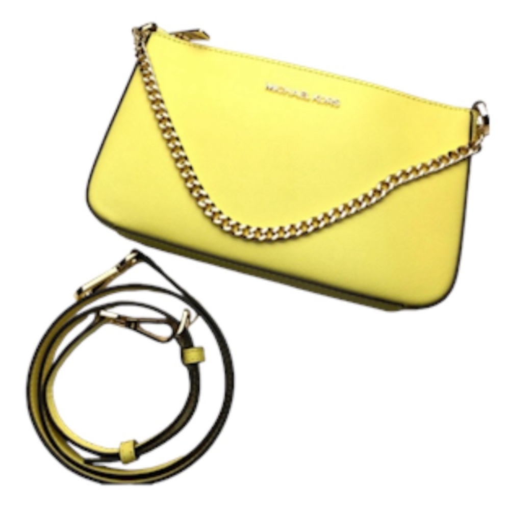 Michael Kors Jet Set Medium Saffiano Leather Crossbody Bag (yellow)